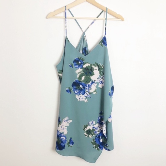 Free People Dresses & Skirts - Free People Floral Teal Slip Dress
